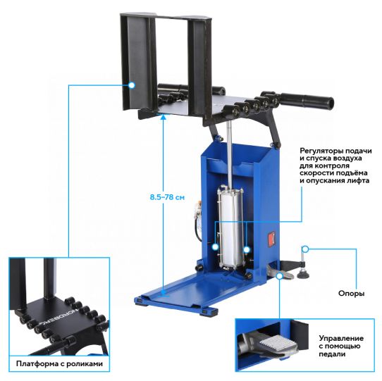 Лифт для подъема колес пневматический 75 кг к шиномонтажным станкам Nordberg NTL20