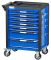 Тележка инструментальная Nordberg T7P, 7 ящиков, с системой защиты от опрокидывания, синяя