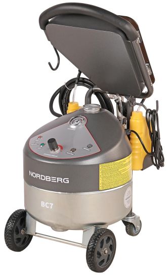 Установка для прокачки тормозной системы электрическая, емкость 18 л с мощным насосом 220В, передвижная Nordberg BC7