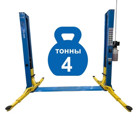 Двухстоечный подъемник Техносоюз TS-4MR 4т, электрогидравлический, с нижней синхронизацией, 110-1800 мм