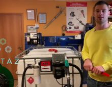 Видеообзор товара Мини АЗС для дизельного топлива 220 artaz st1000-DT еврокуб заправочный модуль